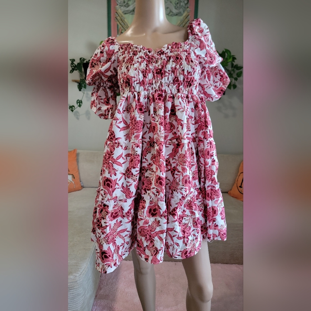 Firm✅️ Lovely Floral Pink Dress One Size